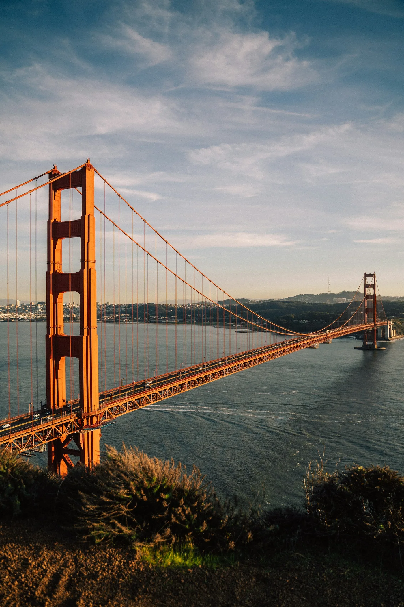 Golden Gate Bridge spanning San Francisco Bay